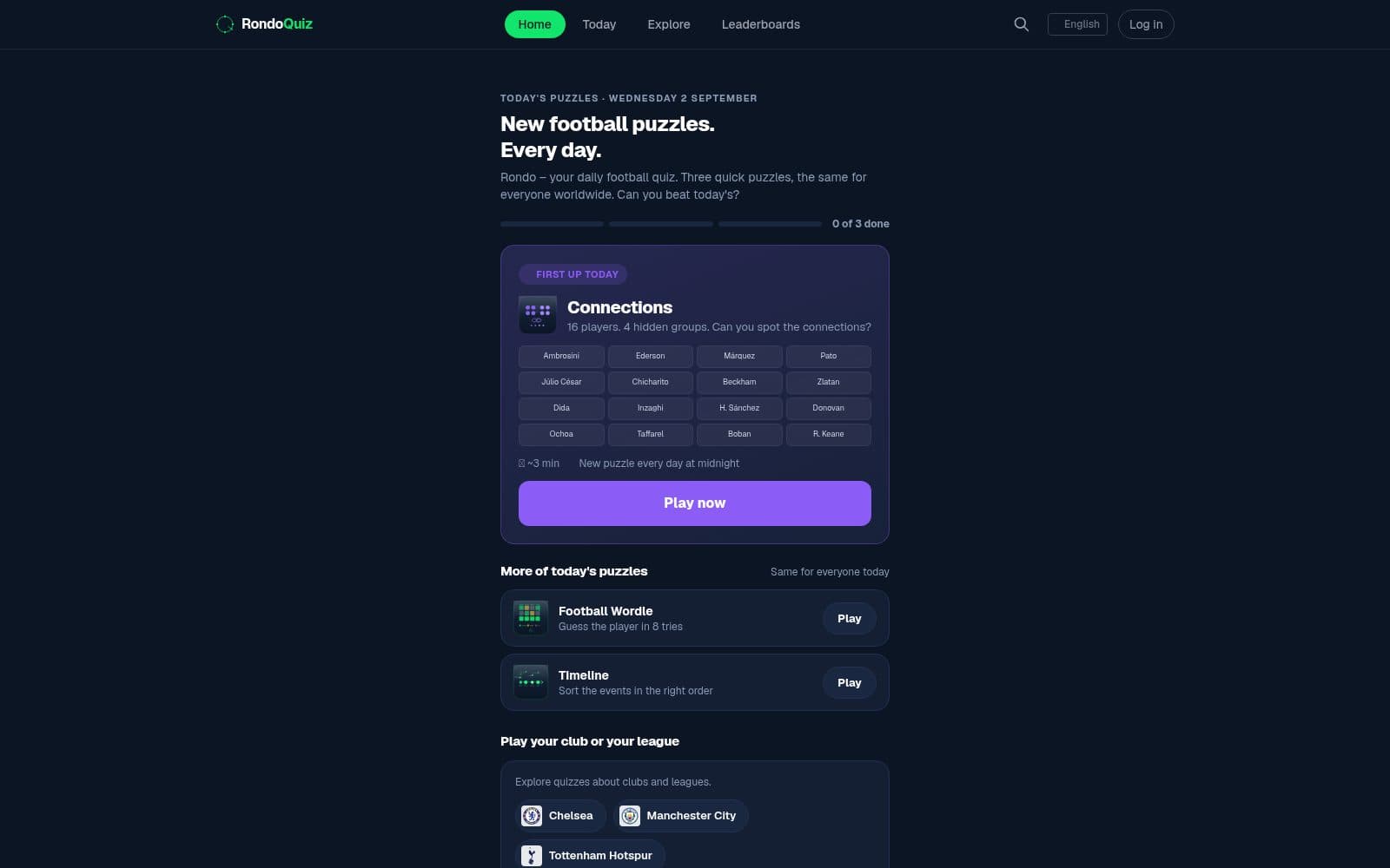 Screenshot of RondoQuiz – free football quiz (Rondo) online