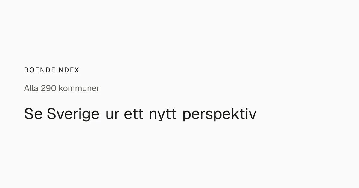Screenshot of Boendeindex — jämför alla 290 kommuner utifrån din situation