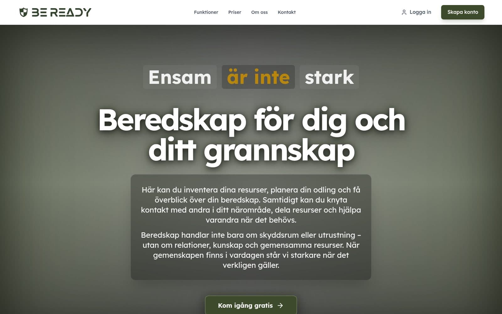 Screenshot of BeReady - preparedness and crisis tools for you and your neighbours