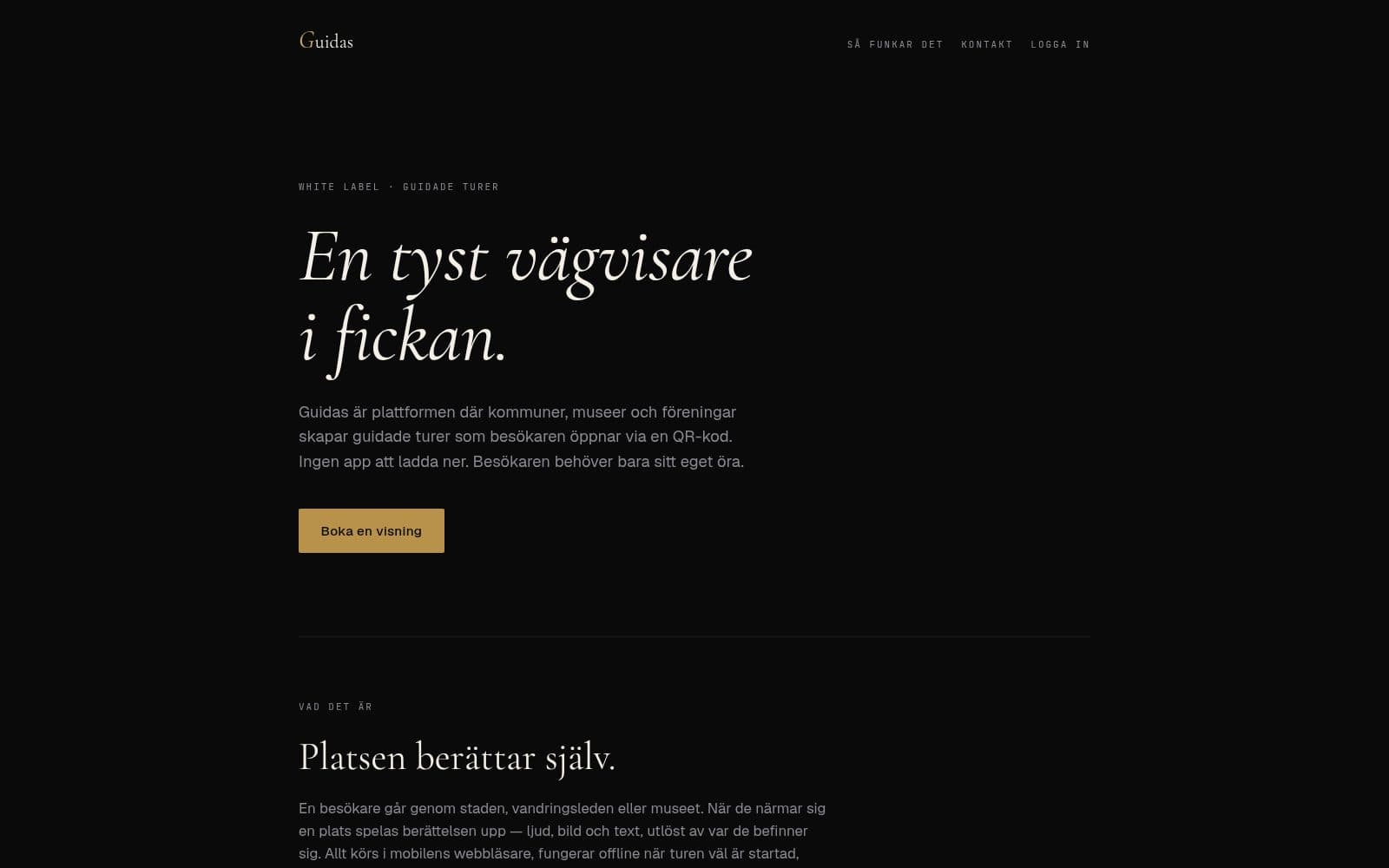 Screenshot of Guidas — a quiet guide in your pocket