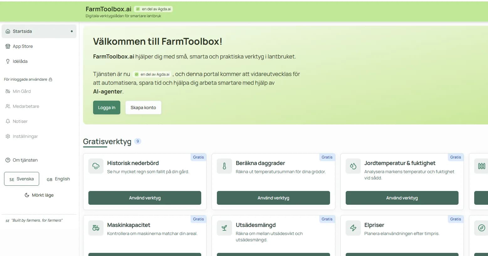 Screenshot of FarmToolbox.ai - your digital toolbox for smarter farming