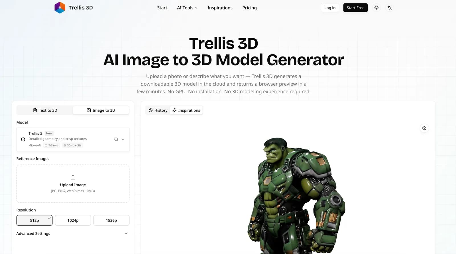 Screenshot of Trellis 3D