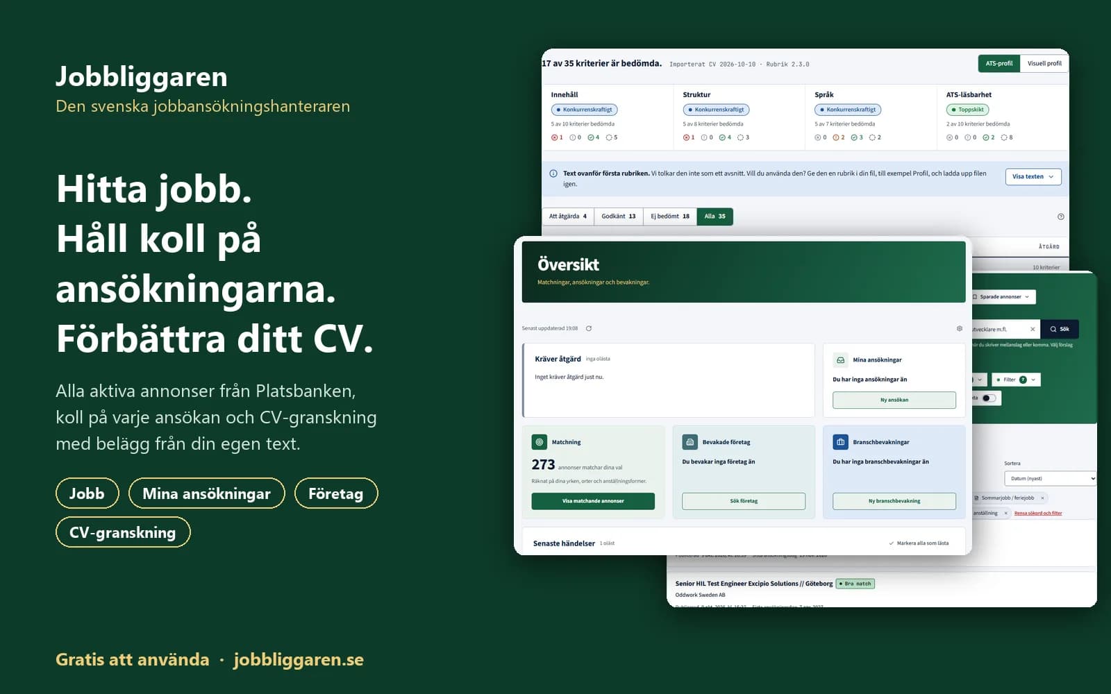 Screenshot of Jobbliggaren