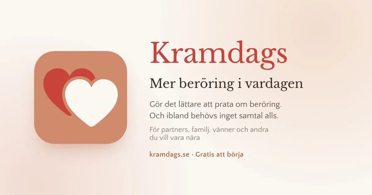 Screenshot of Kramdags – mer beröring i vardagen
