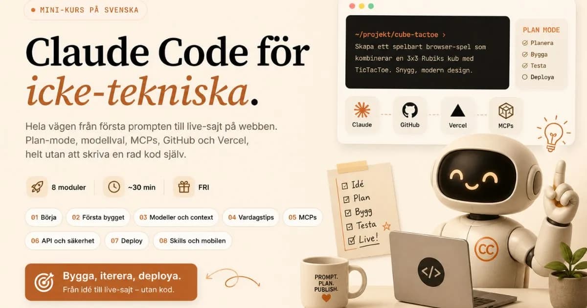 Screenshot of Claude Code for non-technical people, a mini course