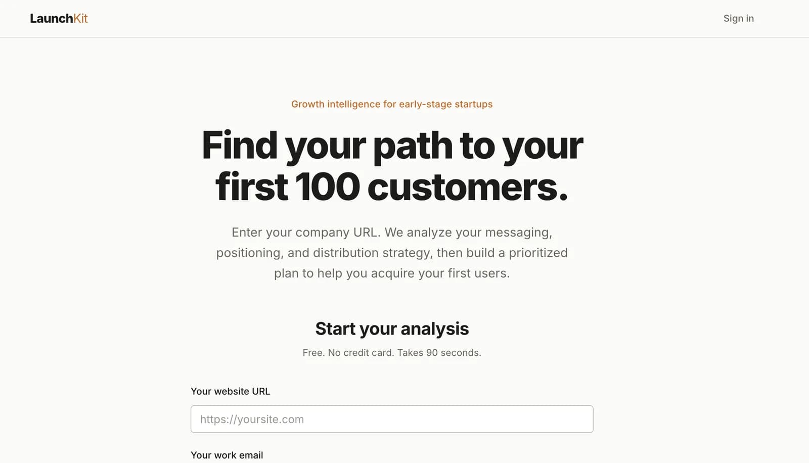 Screenshot of LaunchKit - Find your first 100 customers