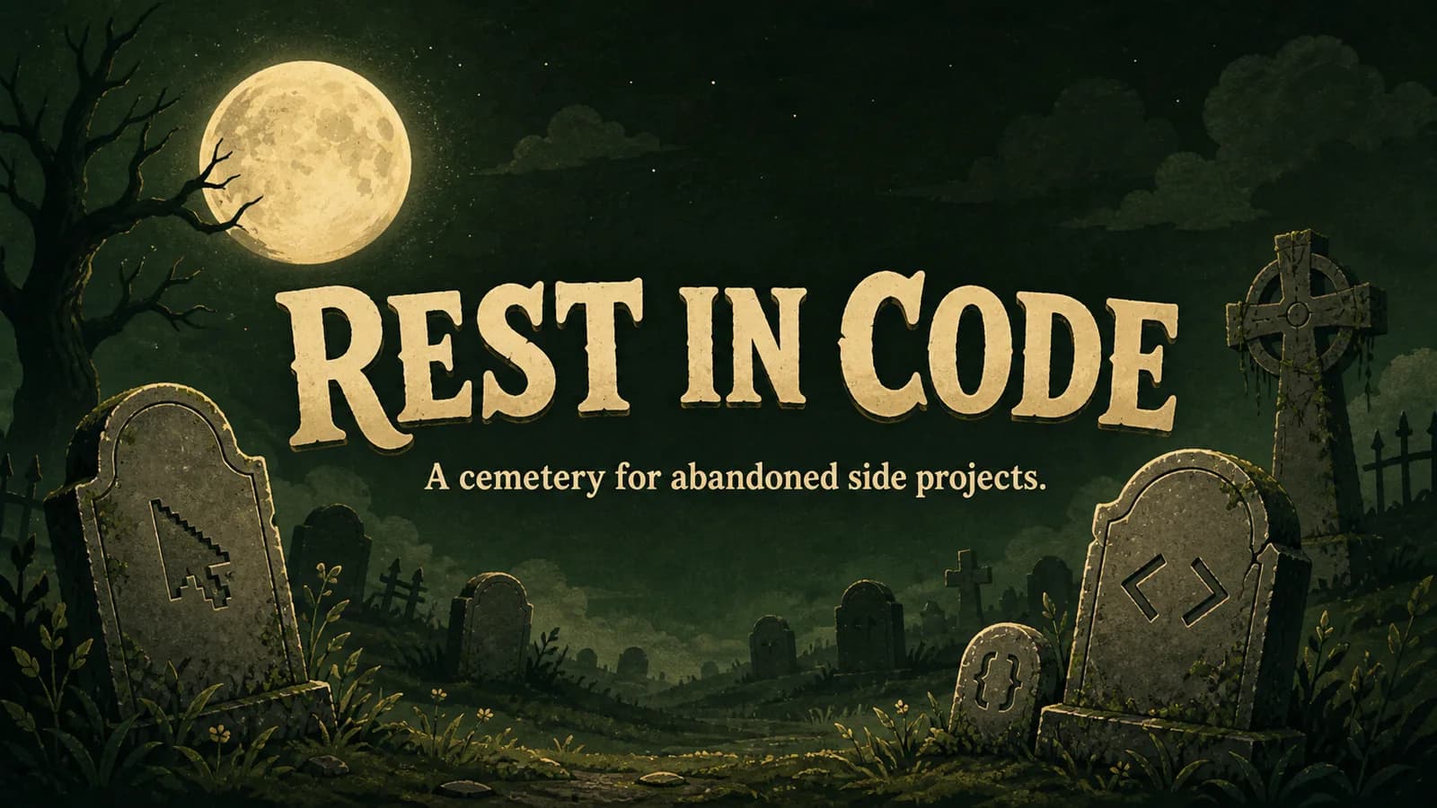 Screenshot of Project Graveyard — Rest in Code