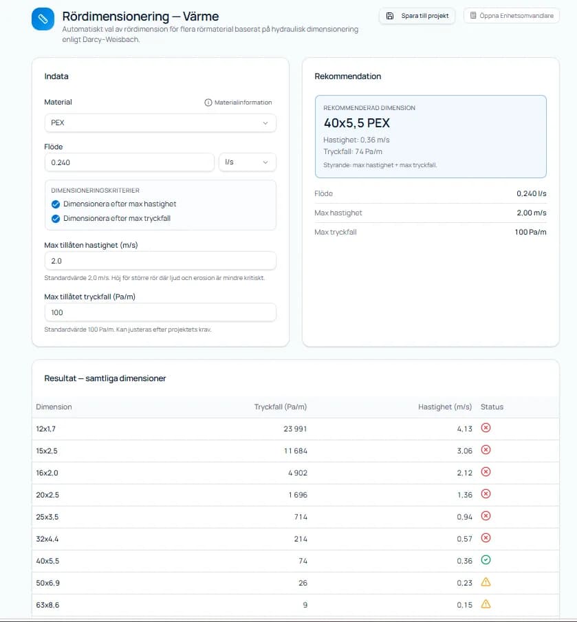Screenshot 4 of HVAC sizing – calculate heating, ventilation and tap water