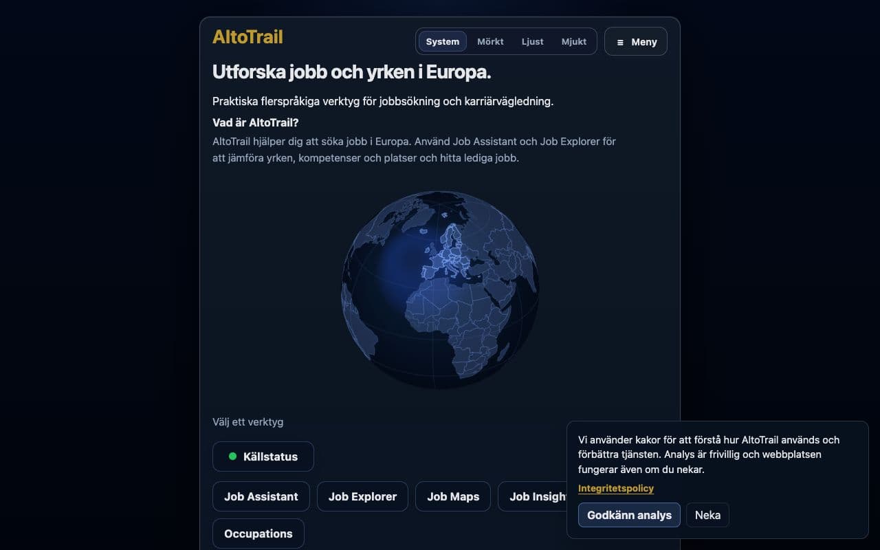 Screenshot of AltoTrail