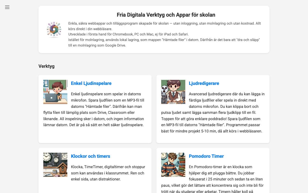 Screenshot of Free Web Apps / Digital tools