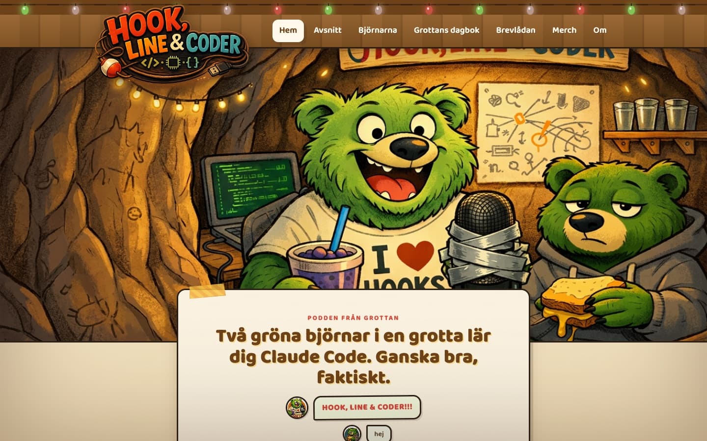 Screenshot of Hook, Line & Coder