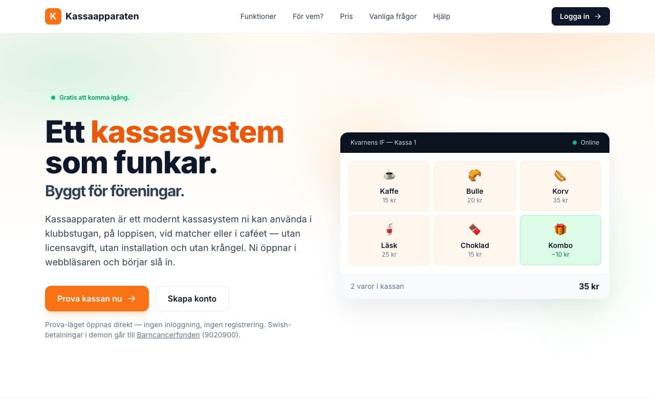 Screenshot of Kassaapparaten