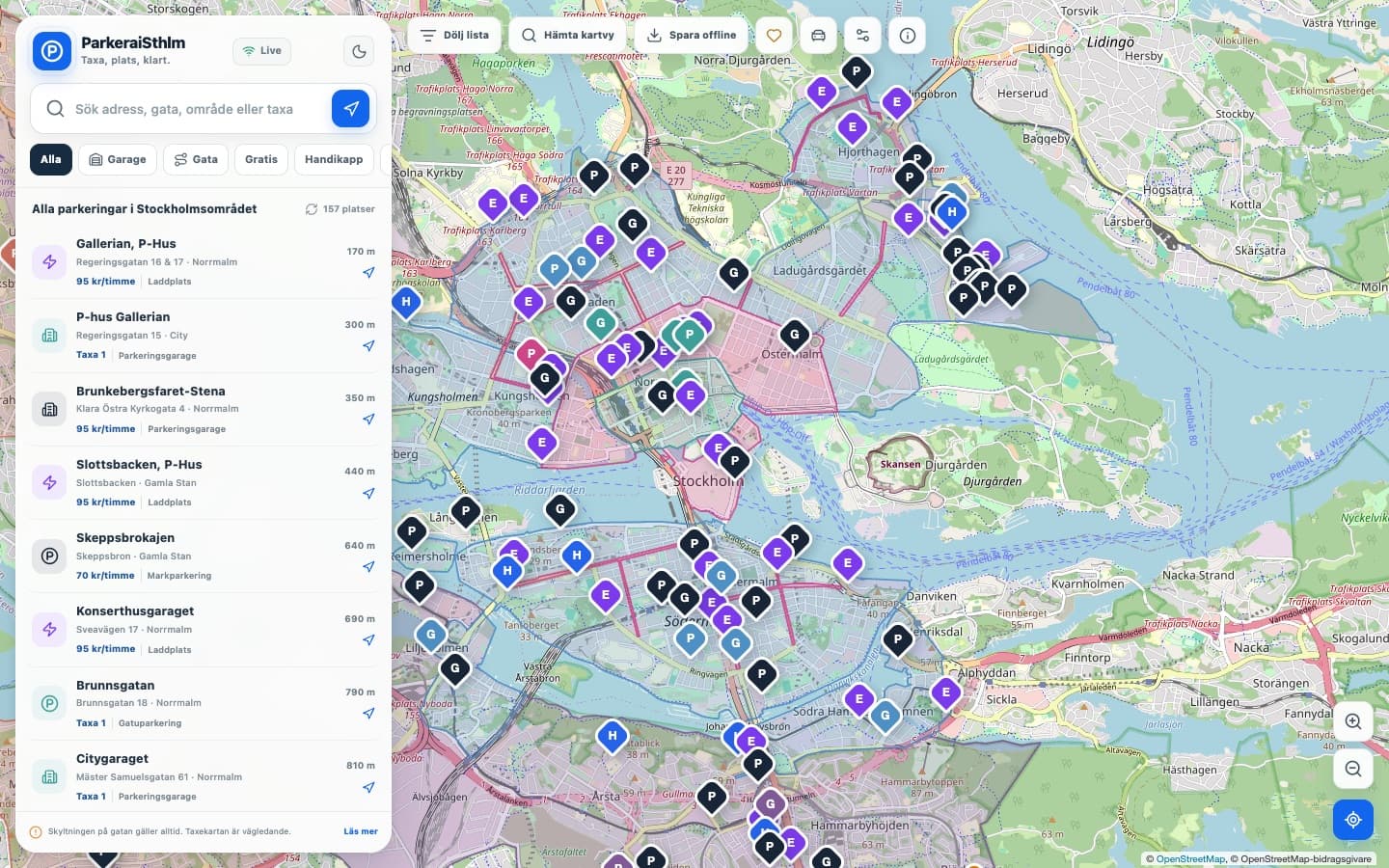 Screenshot of Park Stockholm