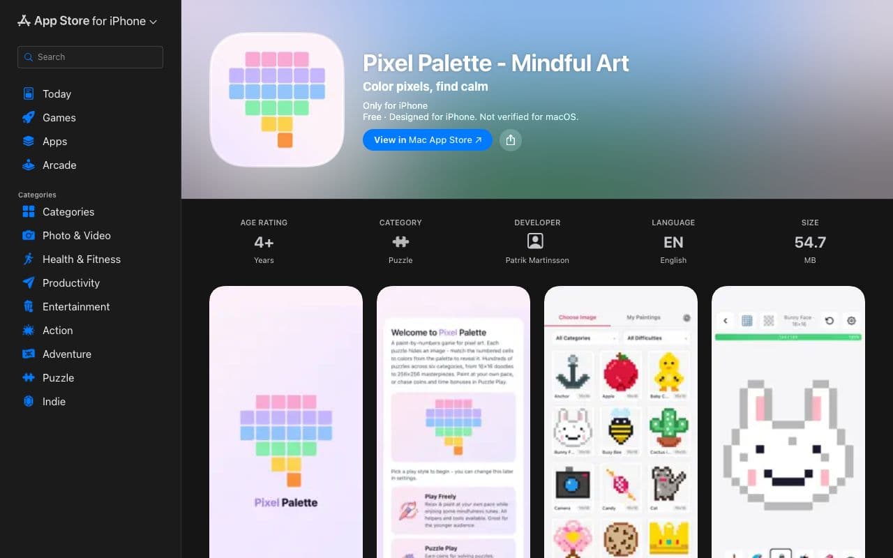 Screenshot of Pixel Palette