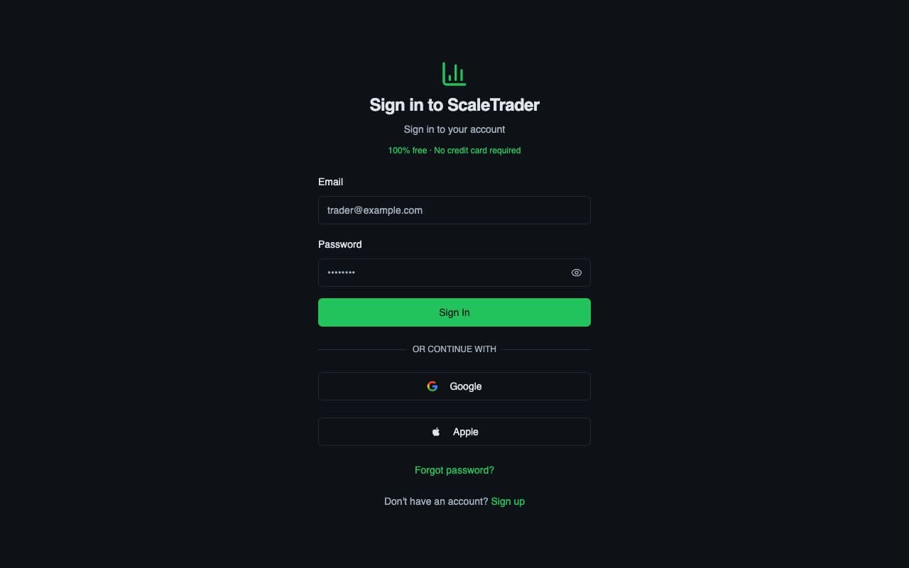 Screenshot of ScaleTrader