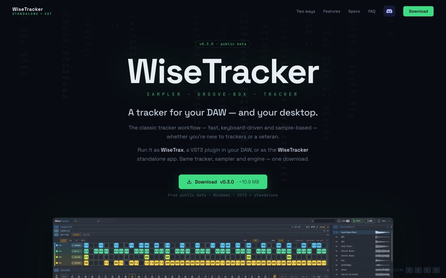 Screenshot of WiseTracker