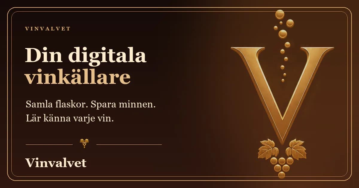 Screenshot of Vinvalvet – din digitala vinkällare