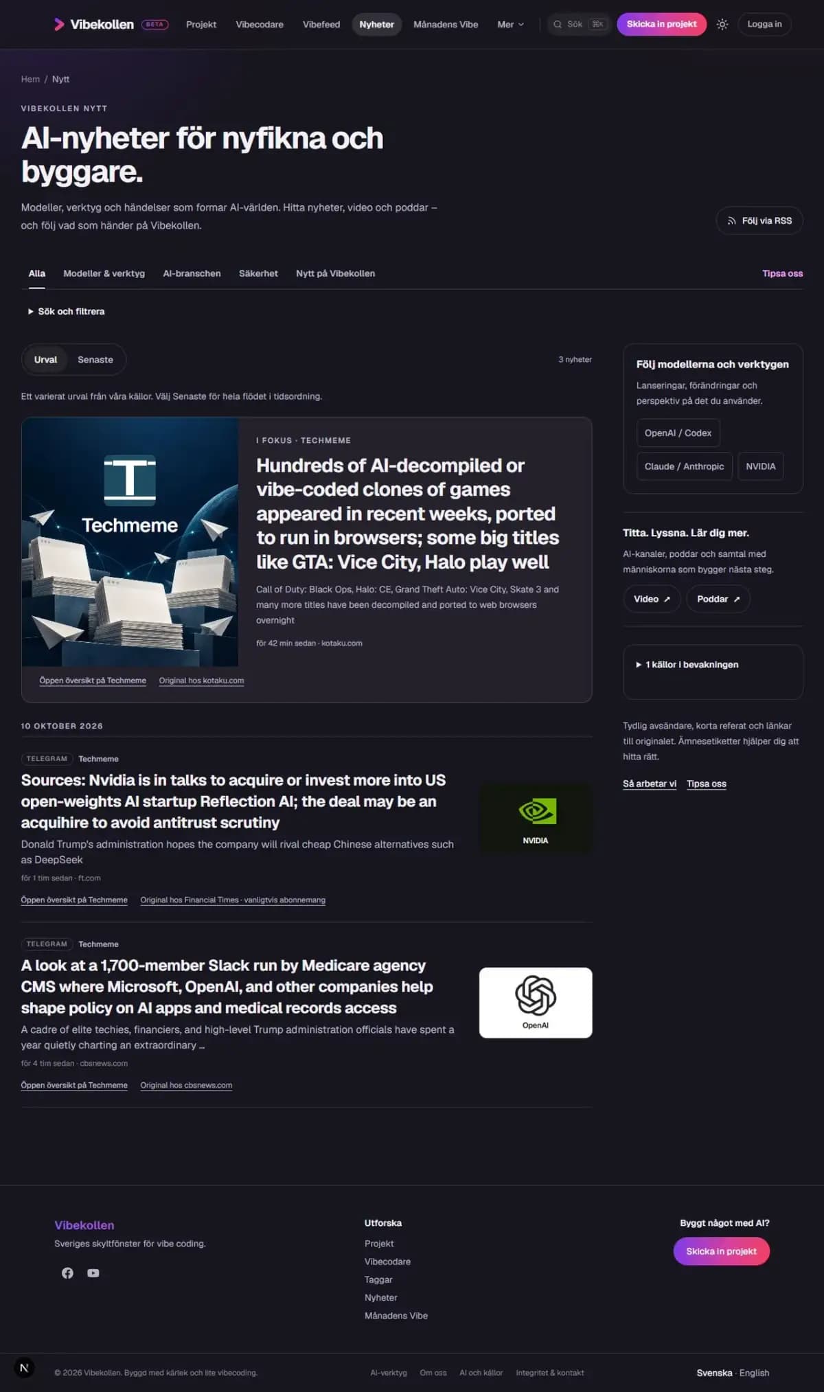 Read the brief directly in the feed. The company logo, original publisher and subscription notice are visible before clicking.